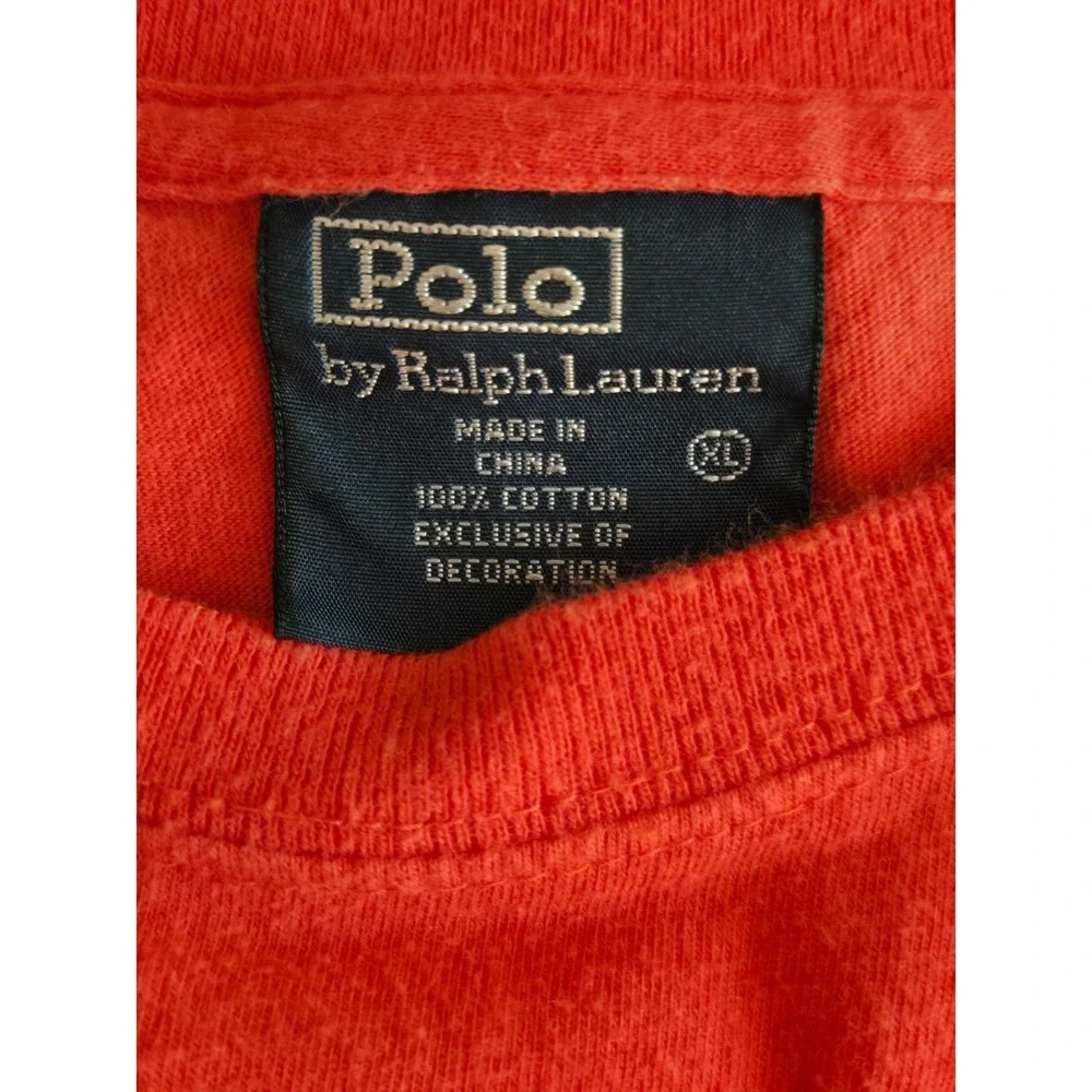 Polo Ralph Lauren Mens XL Orange Short Sleeve Pony Logo T-Shirt Cotton RN41381